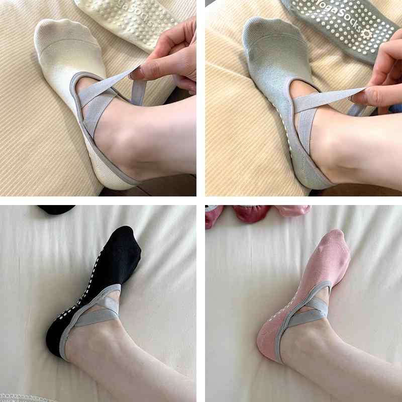 ヨガソックス ヨガ ピラティスの 女の子には 滑り止め ボート ソックスが。 綿は 落ちず 運動や フィットネスに 最適です。