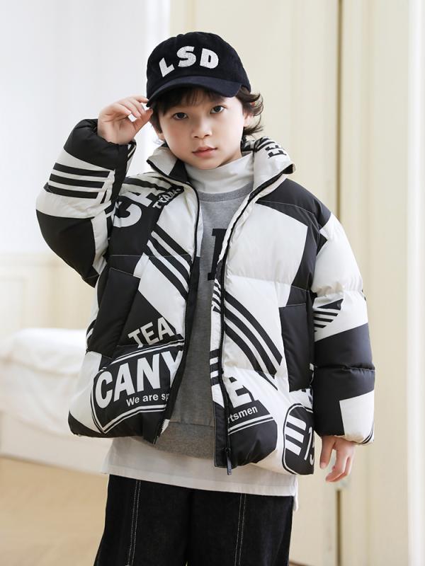 子供用ダウンジャケット 親子 ダウン ジャケット 厚手 2024 冬 ボーイズ ショート キッズ バッグ 23816