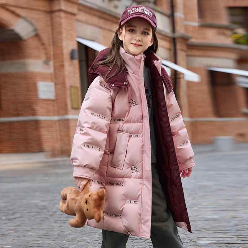 子供用ダウンジャケット Bala Future 子供用 ダウン ジャケット 女の子 2024冬 ミディアム 丈 厚手 ホワイトダックダウン