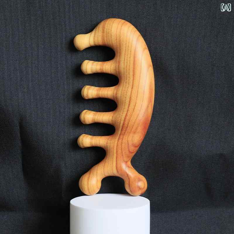 頭皮マッサージ 歯の ない 桃の 木の 櫛。 頭 皮と 首の マッサージ スクレーピング 刮 痧に 最適 静電気 防止の 多機能