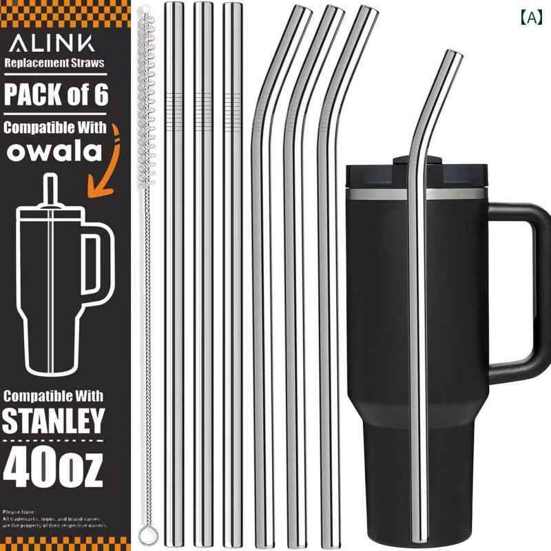 ストローアクセサリー スタンレー 30 / 40 オンス Owala 互換 ステンレス スチール ストロー新 アイス ..