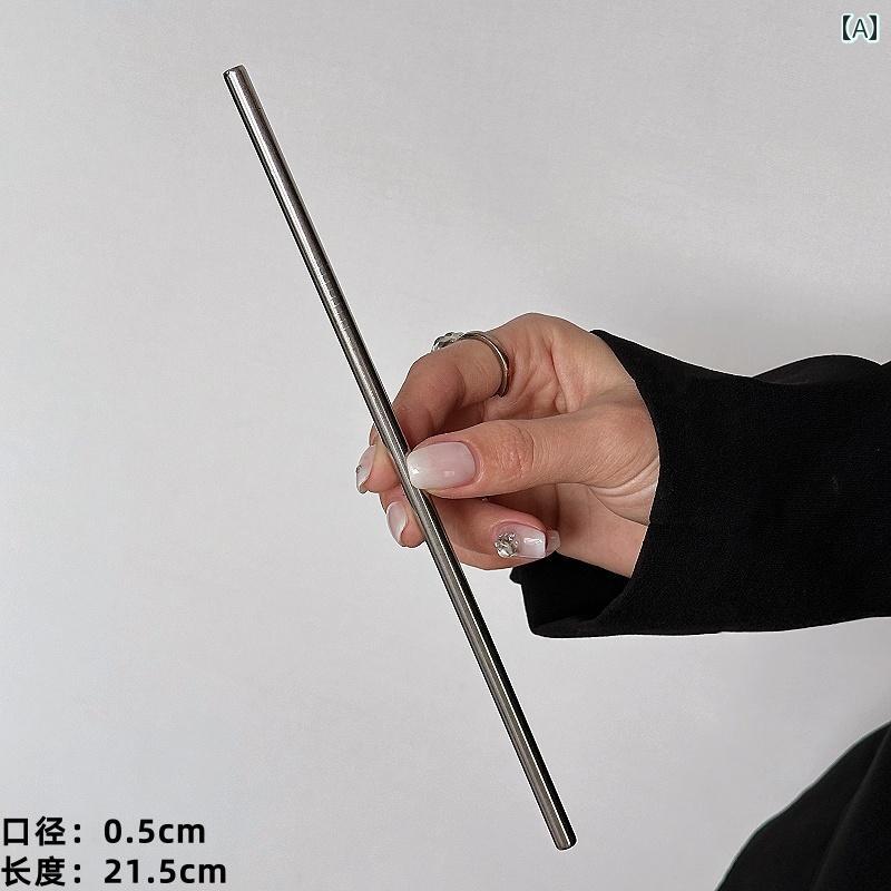 ストローアクセサリー リサイクル 304 ステンレス スチール ストロー なの 環境に 優しい 金属 21 cm ..