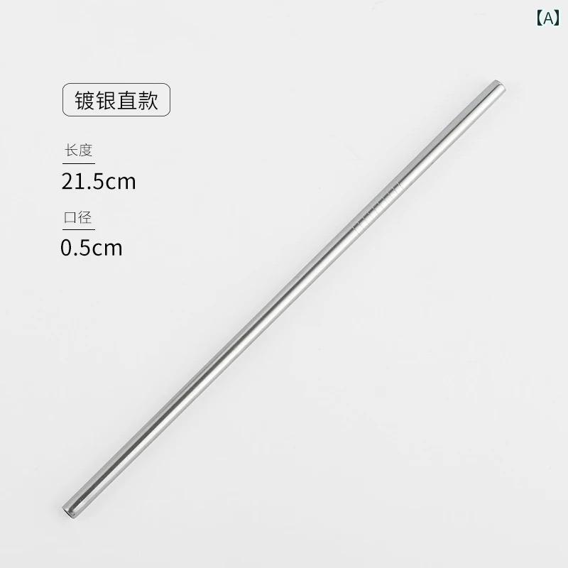 ストローアクセサリー リサイクル 304 ステンレス スチール ストロー なの 環境に 優しい 金属 21 cm ..
