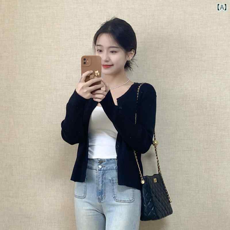 黒ニットカーディガン 黒 ニットカーディガン ジャケット レディース 秋冬 2024 ショート アウター 長..