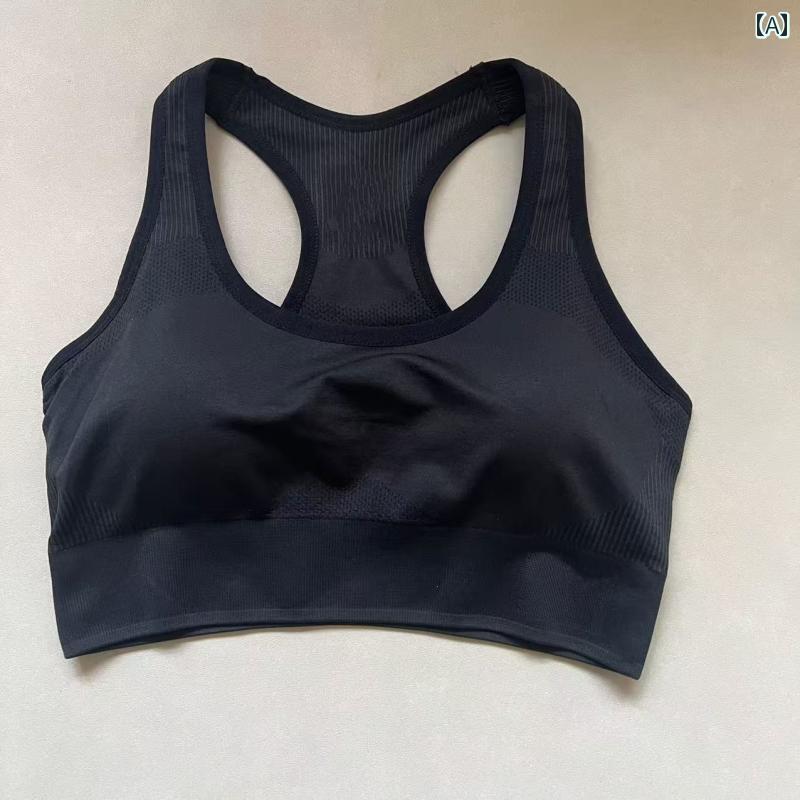 スポーツブラ シングル スポーツブラ 女性用 高強度 サポート スチール リングなし 衝撃 吸収 ブラ フ..