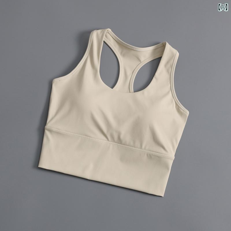 スポーツブラ 女性用 高強度 スポーツブラ ワンピース ランニング 耐衝撃 ギャザー 胸 カバー 背中 美化 フィットネス ブラ ヨガ ベスト