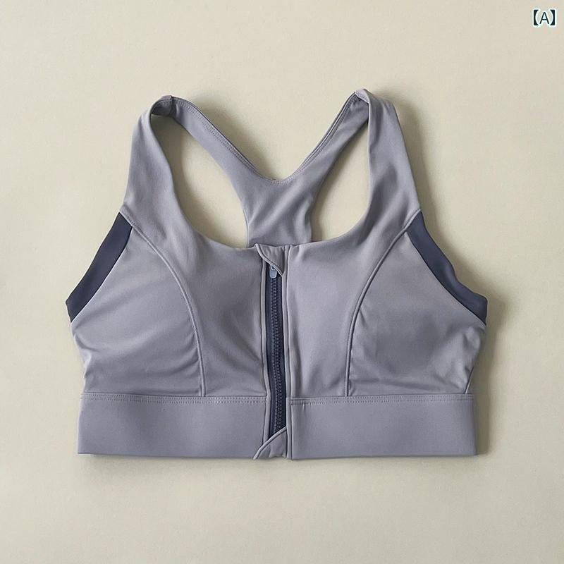 スポーツブラ レディース ワンピース フロント ジッパー スポーツブラ。 耐衝撃性 たるみ 防止 機能が あり ランニング ジム ヨガなどに 最適です。