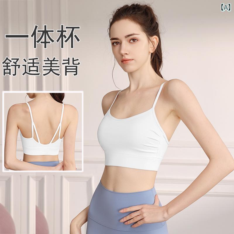 スポーツブラ ヨガ ウェア 美 背中 スポーツ 下着 レディース ランニング フィットネス 耐衝撃 キャミ..