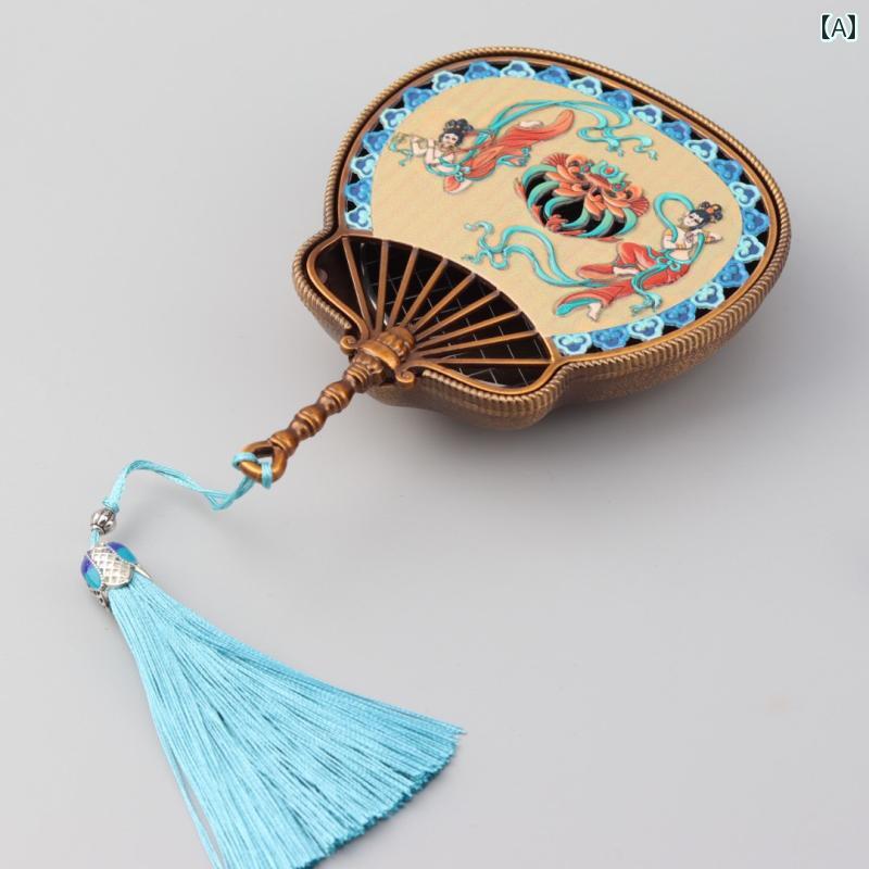 香炉 天 界 フェアリー 王国 扇子 エナメル プレート 香炉 香 立て 家庭用 室内 ティーテーブル アロマ..