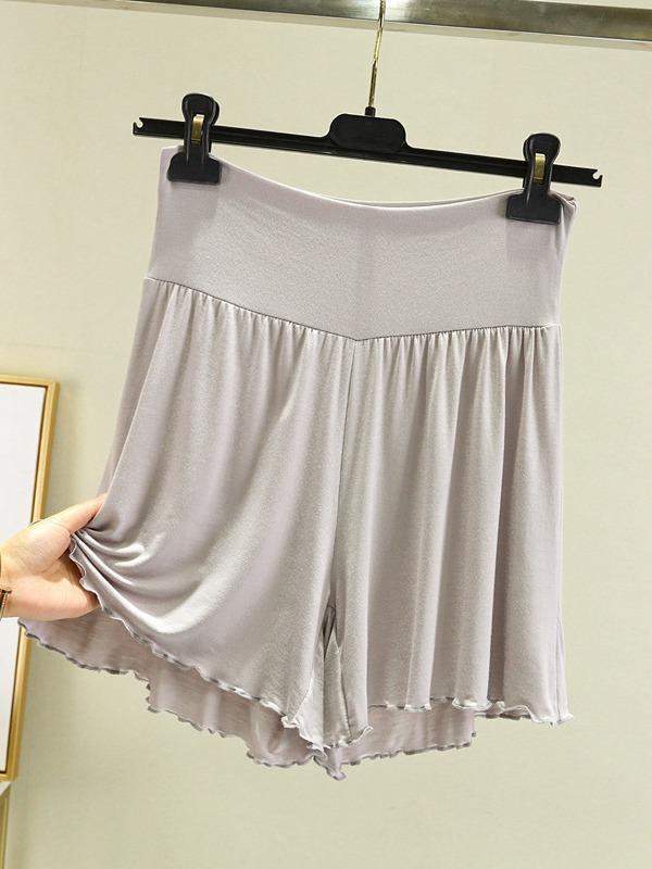 レディース 夏用 モダール素材 ゆったり ワイドレッグ ハイウエスト ショートパンツ 薄手 ドレープ カジュアル 外出 ルームウェア パジャマ