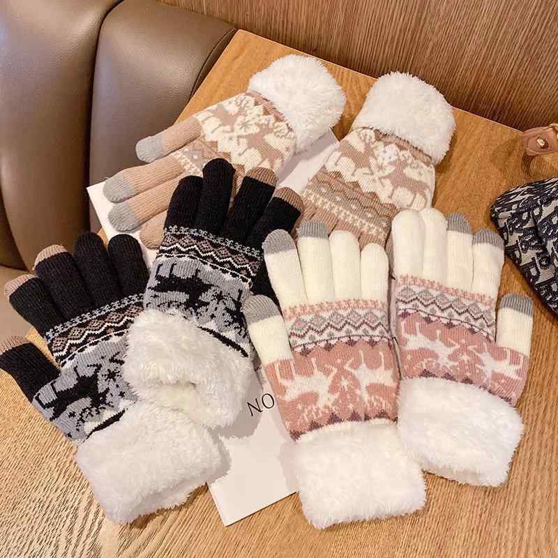 Other - 手袋 レディース 女子学生用 学校用 カップル用 厚手 秋冬 防寒 防油 伸縮性 暖か フルフィンガー グローブ