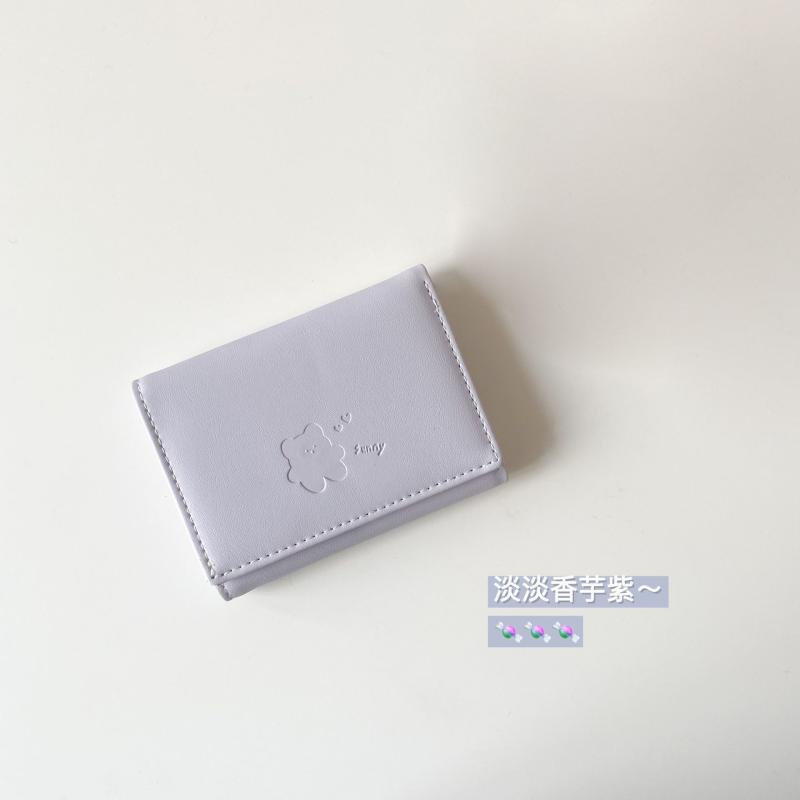 Coin Purses - ミニ財布 レディース クマ柄 小銭入れ カードケース 一体型 超薄型 コンパクト かわいい 学生向け 軽量 ポケットサイズ 普段使い