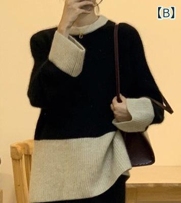マタニティ 秋冬 ニット 切り替え セーター スカート セット ゆったり 暖か 妊婦服...