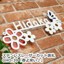 【本日ポイント10倍】 ステンレス 表札【送料無料】ステンレスレーザーカット表札 GHO-39「春よ来い♪」ひょうさつ ガラス おしゃれ かわいい 戸建 戸建て...