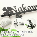 【本日ポイント10倍】 ステンレス ランキング1位受賞多数 沢山のマスコミに掲載されました! ステンレスレーザーカット表札ライン有りシリーズ ひょうさつ 【GHO】【楽天人気】【二世帯】【戸建】【犬】【猫】