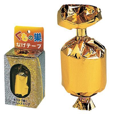 イベントショップ パンプキンのくもの巣 投げテープ 金（1個入） [キラキラ金色メタルテープ パーティーグッズ カネコ イベント 忘年会 二次会 お祝い サプライズ ]【K-3101_101644】｜アングル2