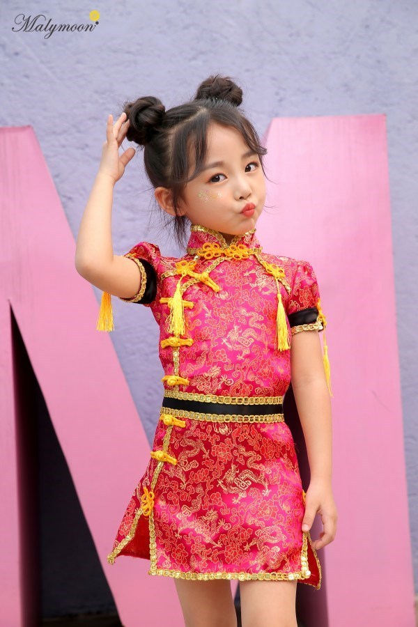 !! El precio más barato está en camino!! Malymoon Kids China dress red 110cm [Marie Moon Cosplay China dress costume kids China costume costume event Halloween] [_408795] — vista 2