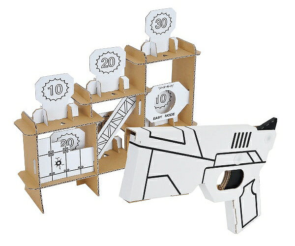 【1点までメール便も可能】WOW シューティングゲーム　　[的当て ゲーム ダンボール工作 段ボール ハコモ ペーパークラフト 組立 玩具 モノづくり 工作キット]【B-3271_015079】 2