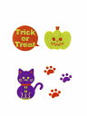 【20点までメール便も可能】 リトルグリッター4(TRICK CAT) [かぼちゃ ネコ キャット トリックオアトリート フェイスシール アートシール ハロウィ...