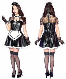 ビターブラック ハーネスメイド　　[メイド服 コスプレ シック かっこいい セクシー 大人女性 衣装 なりきり コスチューム ハロウィン 衣装 パーティー イベント]【_895671】