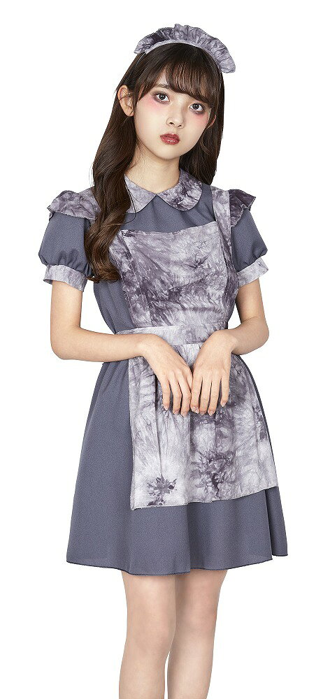 イベントショップ パンプキンの【1点までメール便も可能】COSCHU! ゴシックミニメイド 150　　[メイド服 コスプレ ジュニアサイズ 女子中学生 JC コスチューム ハロウィン 衣装 なりきり イベント]【_906483】｜アングル2