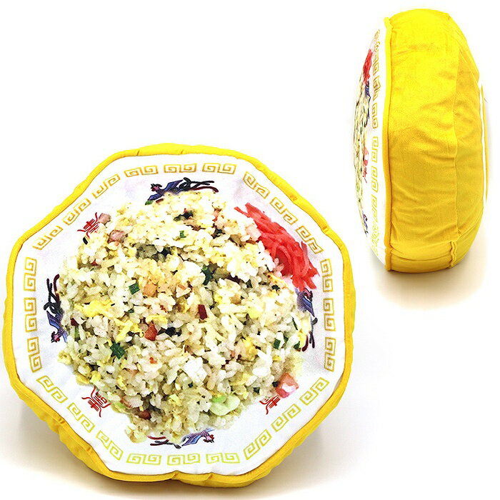 おまち堂クッション（ハチカクバチ）　［中華 プレゼント ラーメン好き 食べ物 かわいい 背もたれ 枕 ..