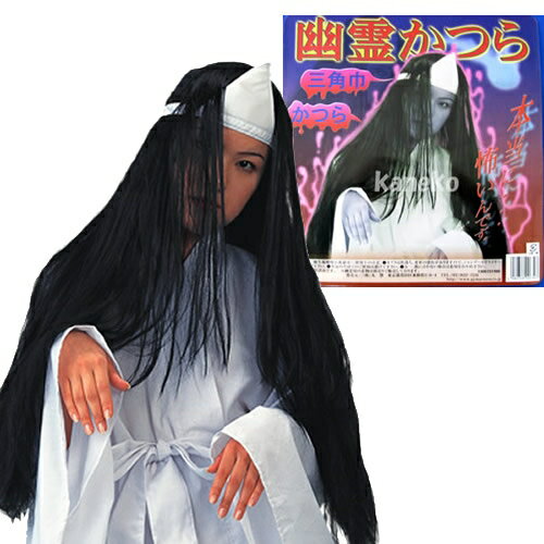 【1点までメール便も可能】 幽霊かつら [お化け かつら 肝試し ホラー カツラ パーティーグッズ]【C-0197_014692】のサムネイル