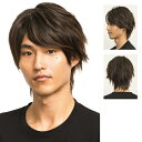 ヘアネット付き WIGGY RICH メンズ ベーシックショート（ダークブラウン） メンズウィッグ ウィッグメンズ ショート 男性用 かつら ファッションウィッグ 男装用 耐熱ウィッグ コスプレ 仮装 イベント 【879985】