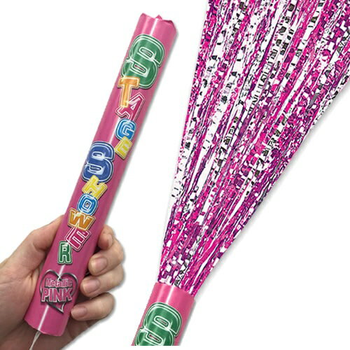 【3点までメール便も可能】ピンクステージシャワークラッカー(1本入) [メタルテープ クラッカー カネコ 派手 イベント 吹奏楽 結婚式 カウントダウン クリ...