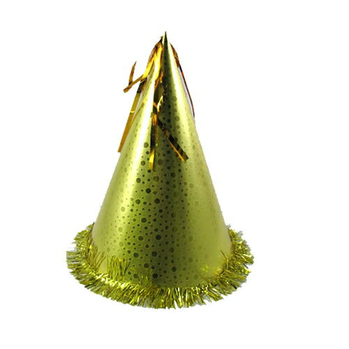 [パーティー 帽子]三角帽子（ゴールド）　[三角帽子 とんがり帽子 金色 誕生日 主役 ハット イベント 二次会 クリスマス ハロウィン 宴会 応援グッズ]【K-3518】