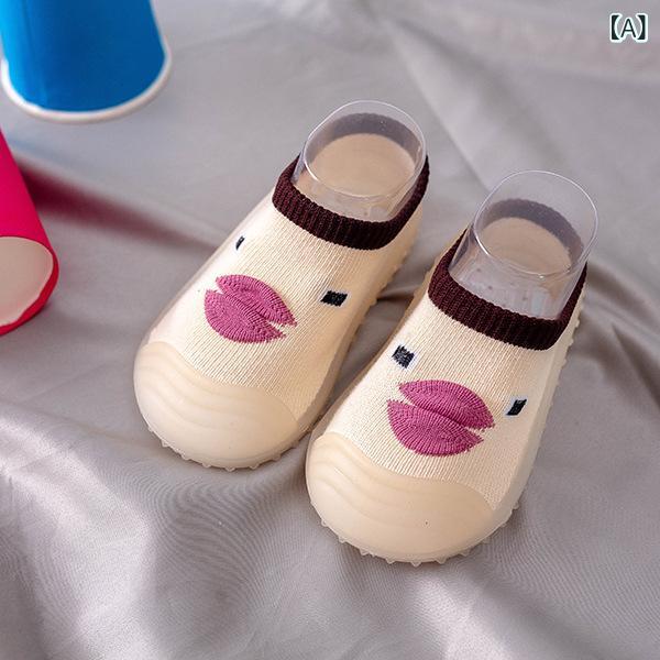 ファーストシューズ ベビー キッズ 幼児 子供用 かわいい アヒル柄 動物柄 室内履...