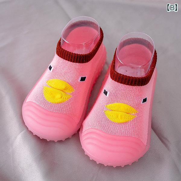 ファーストシューズ ベビー キッズ 幼児 子供用 かわいい アヒル柄 動物柄 室内履...