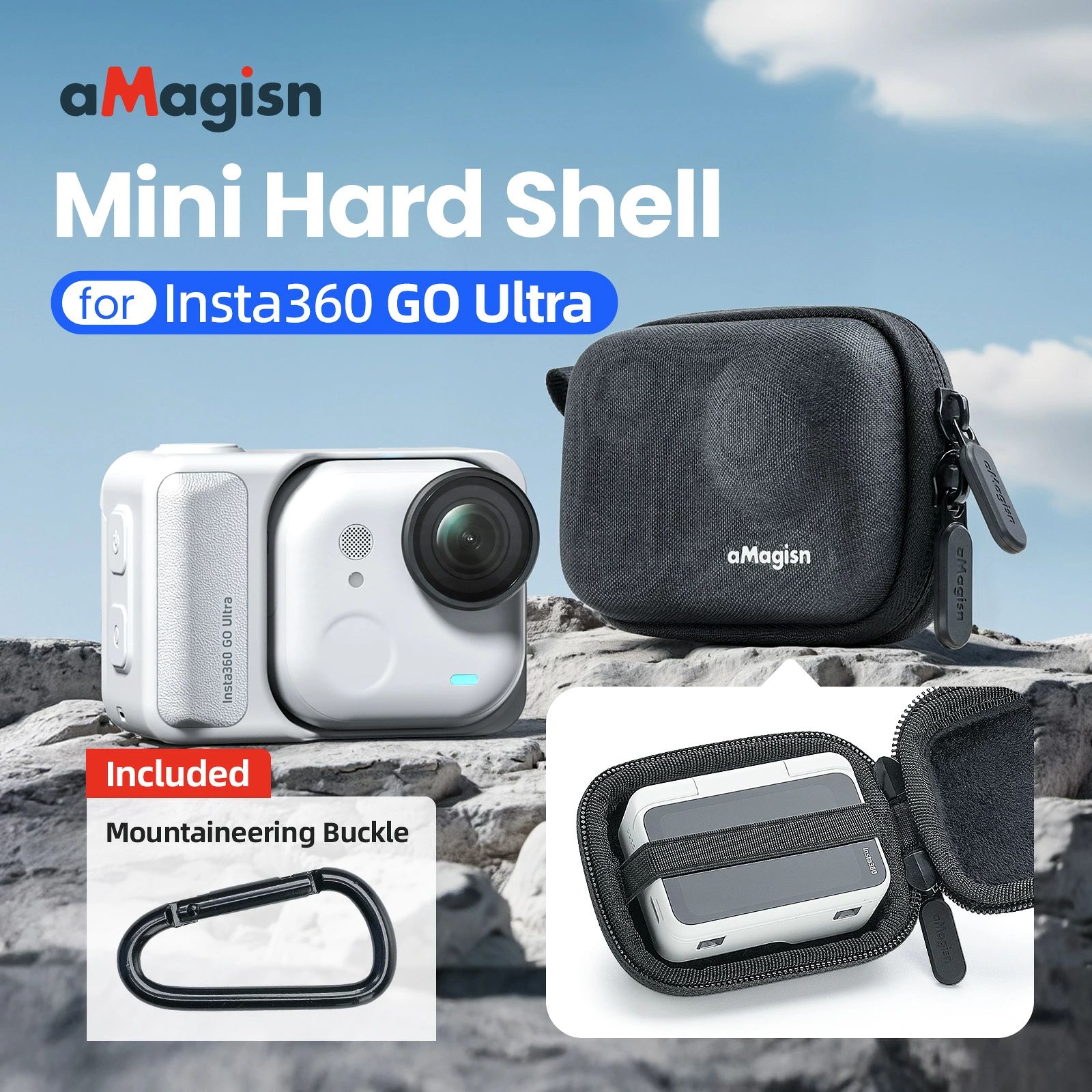 【互換品】Insta360 GO Ultra インスタ360 go ultra 対応 収納ケース カメラケース カメラポーチ 収納ポーチ ガジェットポーチ 小型 軽量 コンパクト アクションカメラ アクセサリー h-qualitymart-10023361 H-Quality Mart サンプル画像2