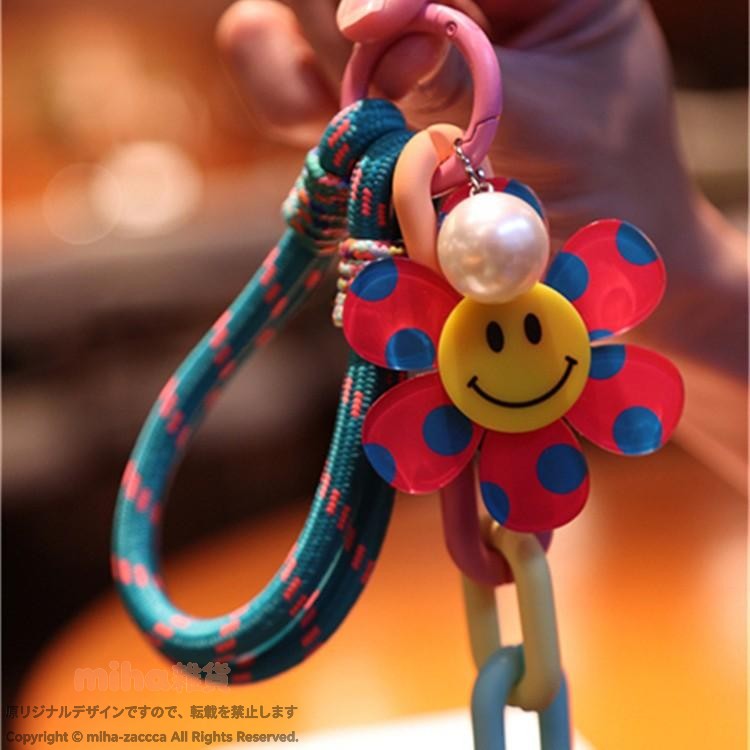 バッグチャーム キーホルダー レディース アクリル ハンドメイド かわいい ひまわ...