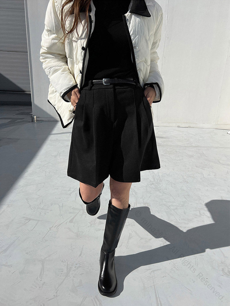 ショートパンツ 冬 レディース ワイドパンツ ウエストゴム きれいめ キュロットパ...