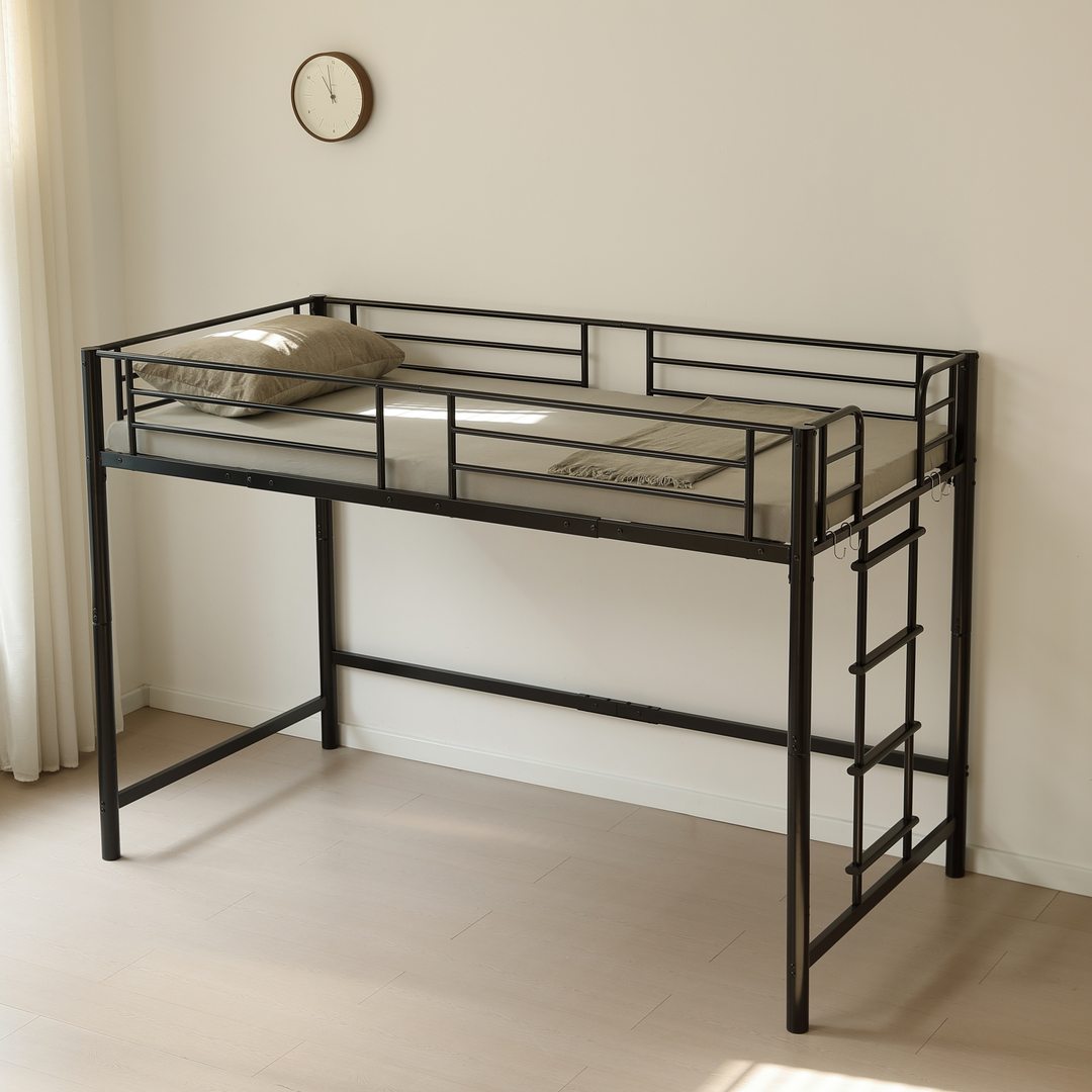 【2営業日以内に発送】【高さ140cm】ロフトベッド パイプベッド シングル 耐荷重15...