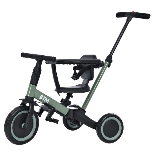 【商品詳細】【セールスポイント】【一台5役 長く楽しめる】押し棒付き三輪車三輪車補助輪キックバイクキックバイク二輪車、子供の成長に合わせて様々な機能で使える。【BIG車輪】柔らかくて空気入れ必要なし、使用寿命も長い。【便利な押し棒】脱着可能な押し棒は高さ調節可能で速度制御に役立つ。【ハンドル＆サドル調整可能】ハンドルの角度調節ができ、子供の成長に合わせて使用できる。【ペダルの脱着可能】ペダルの使用しない場合はサドルの下に保管できる。【3点式安全ベルト】走行時の揺れによりずり落ちるなどの事故からお子様を守る。【背もたれ脱着可能】必要のない時簡単に脱着することができる。【優しい座席シート】お子様を安心してお使いいただける。【材質】Steel【サイズ】69 x 39 x 17 cm【重量】5.6 kg