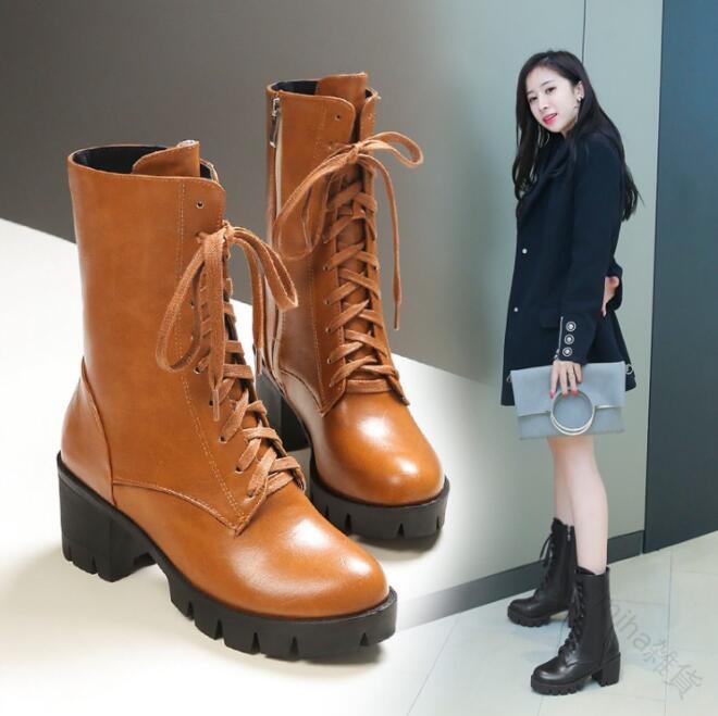レディースブーツ ショートブーツ 厚底 レースアップ エンジニアブーツ 美脚効果 冬靴 編み上げ 暖かい 防寒 おしゃれ 6cmヒール 春秋 大きいサイズ 小さいサイズ ブーティー 快適シューズ