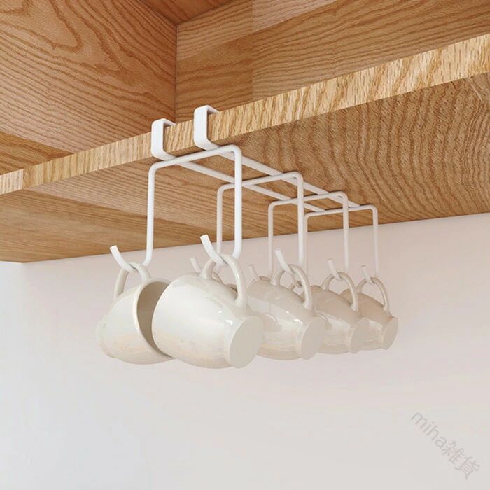 Rakuten - コンパクト収納革命 調理器具の美しい見せ方 キッチン空間を広く使うアイデア 収納アクセサリー 吊り下げ式デザイン マグカップの便利な整理術 スチール製で丈夫 ネジ不要の簡単取り付け 省スペースソリューション