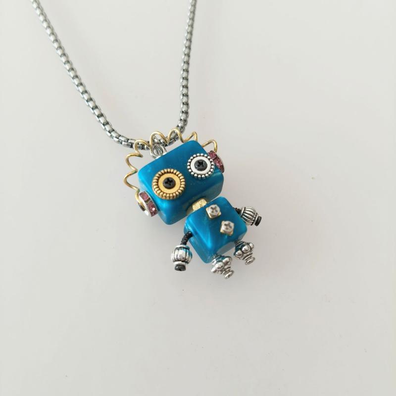 Necklaces, Pendants - ネックレス 男女兼用 ユニセックス メンズ レディース 樹脂製 合金製 ハンドメイド 手作り スチームパンク パンク ロボット 個性的 ユニークデザイン ペンダントトップ キーホルダー キーリング アクセサリー