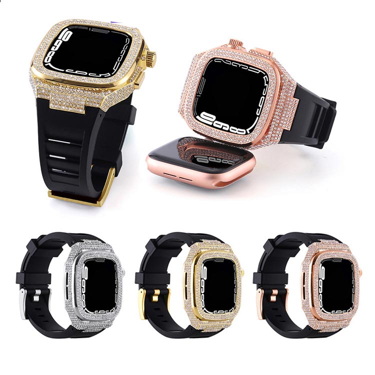 アップルウォッチ キラキラ　Apple Watch バンド ベルト ケース 一体型 高級 人気 ...