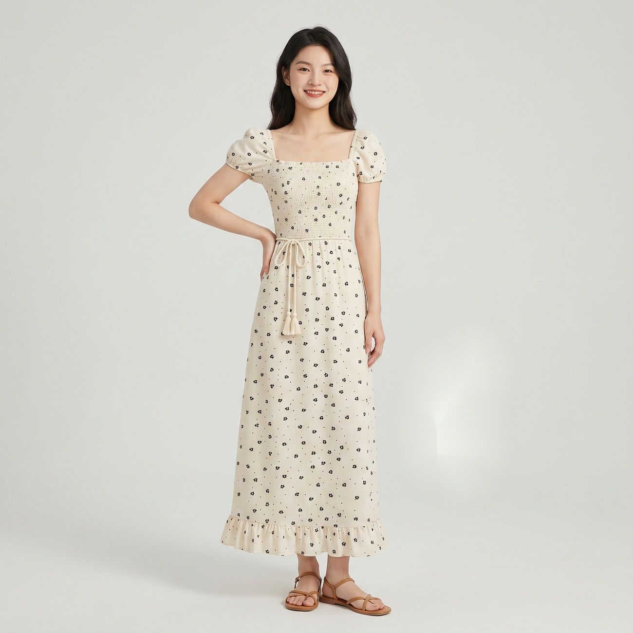説明【商品紹介】◆[S] バスト:96 スカート丈:110 / [M] バスト:100 スカート丈:111 / [L] バスト:104 スカート丈:112 / [XL] バスト:108 スカート丈:113 ◆【可憐なスクエアネック ワンピース】デコルテラインを綺麗に見せるスクエアネック ワンピースは、レトロで愛らしいドット柄 ワンピースのデザインが魅力です。女性らしいAラインのシルエットがボディラインをすっきりと整え、動くたびに軽やかに揺れる表情豊かな一枚に仕上げました。 ◆【美しいスリムフィット ドレス】ウエスト周りを程よく絞ったスリムフィット ドレスは、着用するだけで自然なスタイルアップを演出します。腰の位置を高く見せる工夫が施されており、この夏用ロングワンピース一枚でスタイルを綺麗にカバーしながら、可憐で優しい雰囲気を存分に引き出します。 ◆【快適な半袖 ワンピース】ふんわりとした袖口が二の腕を優しく隠す半袖 ワンピースです。肌触りが優しく通気性に優れた生地を採用しているため、汗ばむ季節でも心地よく過ごせます。女子会やデート服 ワンピースなど、お出かけのお供にふさわしいフェミニン ワンピースです。 ◆【お手入れ簡単なレディース ワンピース】シワになりにくく、ご自宅での洗濯が可能なレディース ワンピースです。丁寧な仕立てと丈夫な縫製により、繰り返しの着用でも型崩れしにくく、綺麗な形を長く保ちます。忙しい日常でも手軽にケアできるカジュアルワンピースとして活躍します。【洗濯の注意事項】 ★洗濯機洗い可/手洗い可◆◇◆売れている秘密◆◇◆ [S] バスト:96 スカート丈:110 / [M] バスト:100 スカート丈:111 / [L] バスト:104 スカート丈:112 / [XL] バスト:108 スカート丈:113 【可憐なスクエアネック ワンピース】デコルテラインを綺麗に見せるスクエアネック ワンピースは、レトロで愛らしいドット柄 ワンピースのデザインが魅力です。女性らしいAラインのシルエットがボディラインをすっきりと整え、動くたびに軽やかに揺れる表情豊かな一枚に仕上げました。 【美しいスリムフィット ドレス】ウエスト周りを程よく絞ったスリムフィット ドレスは、着用するだけで自然なスタイルアップを演出します。腰の位置を高く見せる工夫が施されており、この夏用ロングワンピース一枚でスタイルを綺麗にカバーしながら、可憐で優しい雰囲気を存分に引き出します。 【快適な半袖 ワンピース】ふんわりとした袖口が二の腕を優しく隠す半袖 ワンピースです。肌触りが優しく通気性に優れた生地を採用しているため、汗ばむ季節でも心地よく過ごせます。女子会やデート服 ワンピースなど、お出かけのお供にふさわしいフェミニン ワンピースです。 【お手入れ簡単なレディース ワンピース】シワになりにくく、ご自宅での洗濯が可能なレディース ワンピースです。丁寧な仕立てと丈夫な縫製により、繰り返しの着用でも型崩れしにくく、綺麗な形を長く保ちます。忙しい日常でも手軽にケアできるカジュアルワンピースとして活躍します。 　　　◆◇◆注意事項◆◇◆ご覧のモニターの環境、撮影環境により実物と色味が異なって見える場合がございます。湿った状態で他のものと擦り合わせると色が移る恐れがあります。濃色品の洗濯時は、白色、淡色と分けて洗ってください。説明【商品紹介】◆[S] バスト:96 スカート丈:110 / [M] バスト:100 スカート丈:111 / [L] バスト:104 スカート丈:112 / [XL] バスト:108 スカート丈:113 ◆【可憐なスクエアネック ワンピース】デコルテラインを綺麗に見せるスクエアネック ワンピースは、レトロで愛らしいドット柄 ワンピースのデザインが魅力です。女性らしいAラインのシルエットがボディラインをすっきりと整え、動くたびに軽やかに揺れる表情豊かな一枚に仕上げました。 ◆【美しいスリムフィット ドレス】ウエスト周りを程よく絞ったスリムフィット ドレスは、着用するだけで自然なスタイルアップを演出します。腰の位置を高く見せる工夫が施されており、この夏用ロングワンピース一枚でスタイルを綺麗にカバーしながら、可憐で優しい雰囲気を存分に引き出します。 ◆【快適な半袖 ワンピース】ふんわりとした袖口が二の腕を優しく隠す半袖 ワンピースです。肌触りが優しく通気性に優れた生地を採用しているため、汗ばむ季節でも心地よく過ごせます。女子会やデート服 ワンピースなど、お出かけのお供にふさわしいフェミニン ワンピースです。 ◆【お手入れ簡単なレディース ワンピース】シワになりにくく、ご自宅での洗濯が可能なレディース ワンピースです。丁寧な仕立てと丈夫な縫製により、繰り返しの着用でも型崩れしにくく、綺麗な形を長く保ちます。忙しい日常でも手軽にケアできるカジュアルワンピースとして活躍します。【洗濯の注意事項】 ★洗濯機洗い可/手洗い可◆◇◆売れている秘密◆◇◆ [S] バスト:96 スカート丈:110 / [M] バスト:100 スカート丈:111 / [L] バスト:104 スカート丈:112 / [XL] バスト:108 スカート丈:113 【可憐なスクエアネック ワンピース】デコルテラインを綺麗に見せるスクエアネック ワンピースは、レトロで愛らしいドット柄 ワンピースのデザインが魅力です。女性らしいAラインのシルエットがボディラインをすっきりと整え、動くたびに軽やかに揺れる表情豊かな一枚に仕上げました。 【美しいスリムフィット ドレス】ウエスト周りを程よく絞ったスリムフィット ドレスは、着用するだけで自然なスタイルアップを演出します。腰の位置を高く見せる工夫が施されており、この夏用ロングワンピース一枚でスタイルを綺麗にカバーしながら、可憐で優しい雰囲気を存分に引き出します。 【快適な半袖 ワンピース】ふんわりとした袖口が二の腕を優しく隠す半袖 ワンピースです。肌触りが優しく通気性に優れた生地を採用しているため、汗ばむ季節でも心地よく過ごせます。女子会やデート服 ワンピースなど、お出かけのお供にふさわしいフェミニン ワンピースです。 【お手入れ簡単なレディース ワンピース】シワになりにくく、ご自宅での洗濯が可能なレディース ワンピースです。丁寧な仕立てと丈夫な縫製により、繰り返しの着用でも型崩れしにくく、綺麗な形を長く保ちます。忙しい日常でも手軽にケアできるカジュアルワンピースとして活躍します。 　　　◆◇◆注意事項◆◇◆ご覧のモニターの環境、撮影環境により実物と色味が異なって見える場合がございます。湿った状態で他のものと擦り合わせると色が移る恐れがあります。濃色品の洗濯時は、白色、淡色と分けて洗ってください。