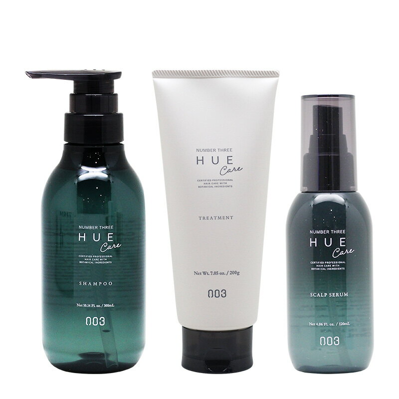 【LINE登録で300円OFF】ナンバースリー ヒュウケア リバイタライジング シャンプー 300ml+トリートメント 200g+スカルプセラム+ 120ml ...