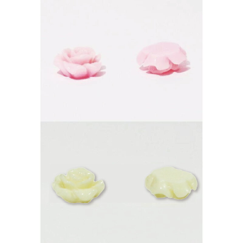 クラフト ハンドメイド素材パーツ 薔薇 白 ピンク バラ 手芸 道具 クラフト 立体 DIY レジン素材 アクセサリー 2個セット