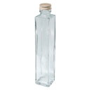 ふた付ガラス瓶 200ml 10本 4cm角×高さ21.4cm 角柱 ハーバリウム ドレッシング タレ オイルなどに使えるふた付きの透明瓶