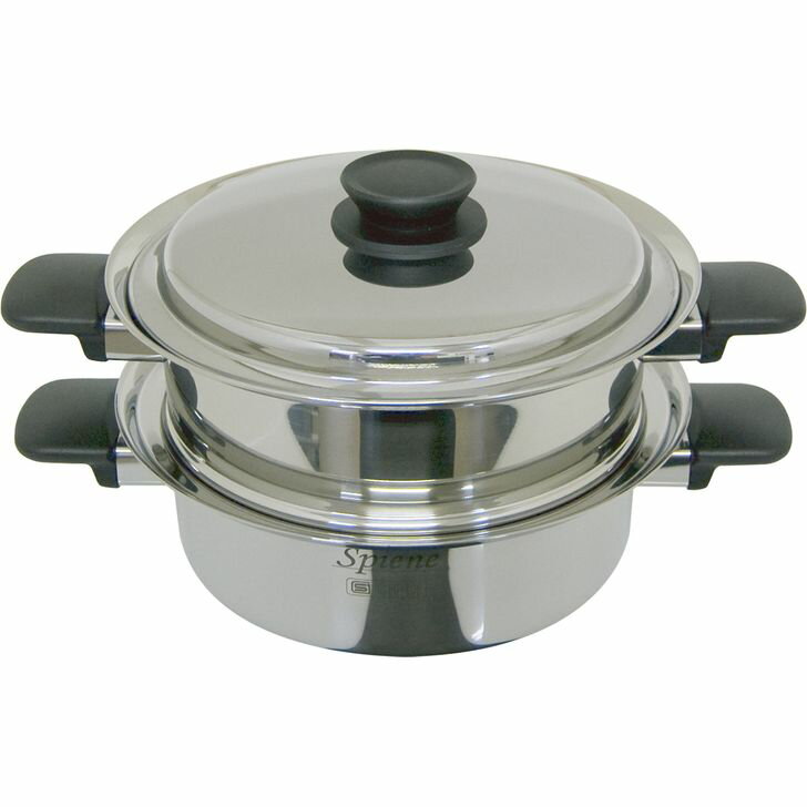 ◎ ウルシヤマ金属 日本製 スピーネ 2段蒸し器23cm SPNS-23SM キッチン 炒め 調理 料理 使いやすい