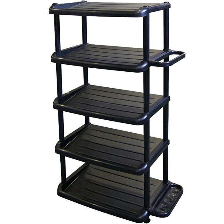 和泉化成 シューズラック5段 ダブル BK ブラック 3102BK 玄関収納 靴収納 組み立て式 簡単 軽量 ワイド..