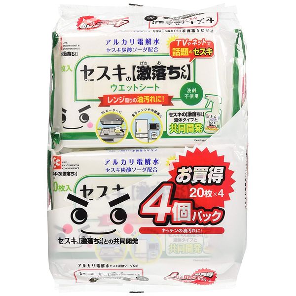 ◇ レック セスキの激落ちくん ウェットシート キッチン用 4コパック SS-291 LEC 激落ちくん ゲキ落ち キッチン 掃除 クリーナーのサムネイル
