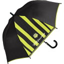 中谷 エンブレム ライム 552-024 傘 雨傘 子供用 ストライプ 黒 ブラック 男の子 女の子 ユニセックス