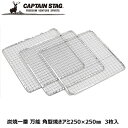 ◎ パール金属 CAPTAINSTAG 炭焼一番 万能 角型焼きアミ250×250mm 3枚入 M-6618 CAPTAIN STAG バーベキュー BBQ キ...